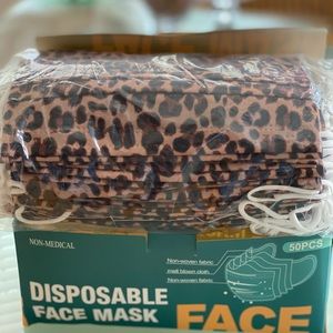 Disposable Face Mask Leopard Print 50 pcs